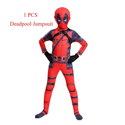 Cosplay Deadpool Costume Kids High Quality Spider-Man Child Halloween Cosplay Costume Deadpool Sword Set Adult Bodysuit Costume