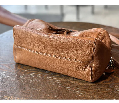 2026 New Leisure Genuine Leather Lightweight Women Shoulder Crossbody Bag Retro Soft Cowhide Versatile Bag