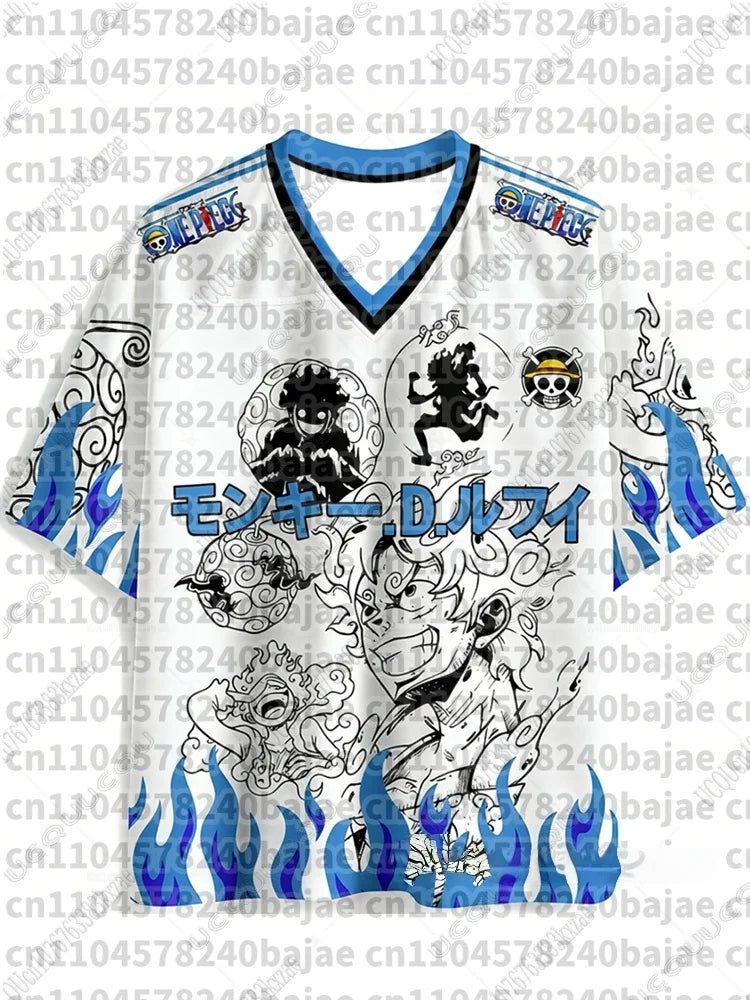2026 Anime One Piece Luffy Special Edition Football Jerseys For Adult/Kids Summer Casual Harajuku Tees Luffy Tshirts Fans Tops