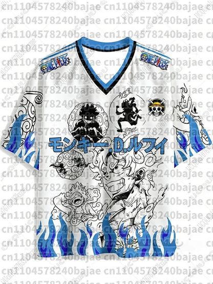 2026 Anime One Piece Luffy Special Edition Football Jerseys For Adult/Kids Summer Casual Harajuku Tees Luffy Tshirts Fans Tops