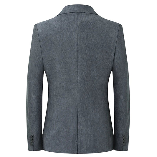 2025 New Khaki/Gray Corduroy Blazers for Men, Multi-Color Back Split Casual Business Men's Suit Jacket, Asian Sizes M-5XL