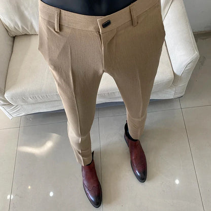 Summer Light Thin Men's Suit Pants 2026 New High Quality Men Formal Business Office Social Solid Color Slim Fit Casual Trousers