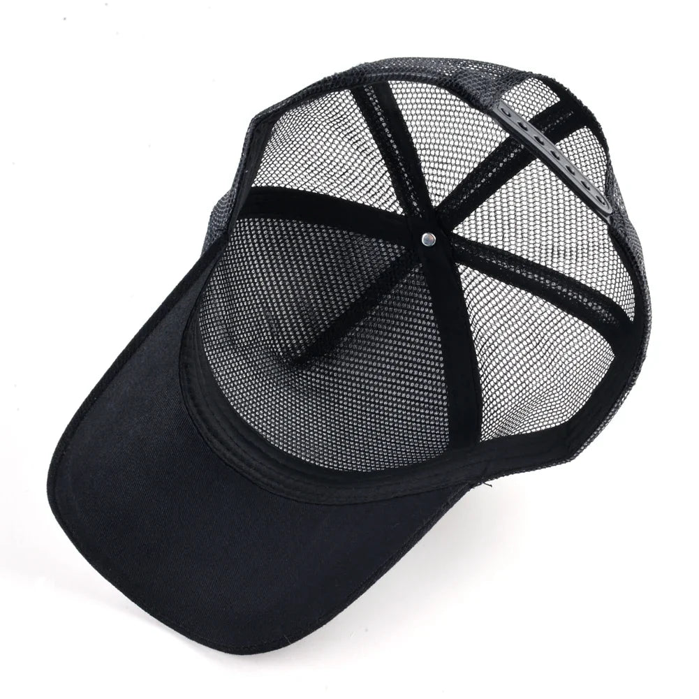 Four Seasons Trucker Cap Men Women Snapback Hip Hop Baseball Cap With Embroidery Wolf Patch Adjustable Visor Hat