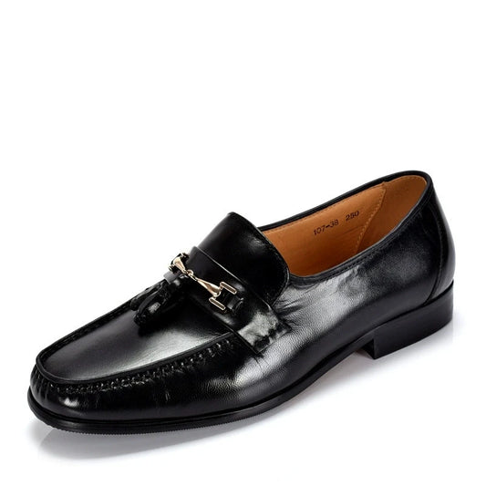 Luxury Brand Men Genuine leather Shoes Moccasins Men's Tassel Loafers Vintage Slip-on Casual Men Social Dress Shoes