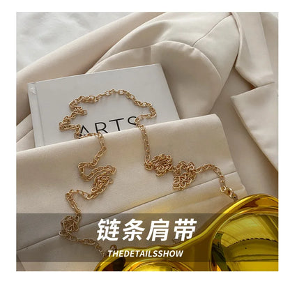 Party Purse Chest Shape PVC Bag For Women 2025 Mini Crossbody Bag Metal Chain Shoulder Bag Luxury Gold Silvery Lipstick Pouch