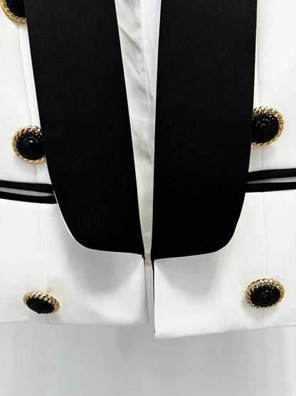 HIGH STREET Newest Fashion 2026 Designer Jacket Women's Shawl Collar Color Block Blazer