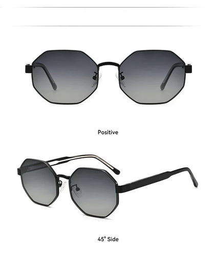 New Fashion Polygon Metal Frame Sunglasses  Women Sunglasses Men Luxury Brand Design Sun Glasses Women Mirror Gafas De Sol UV400