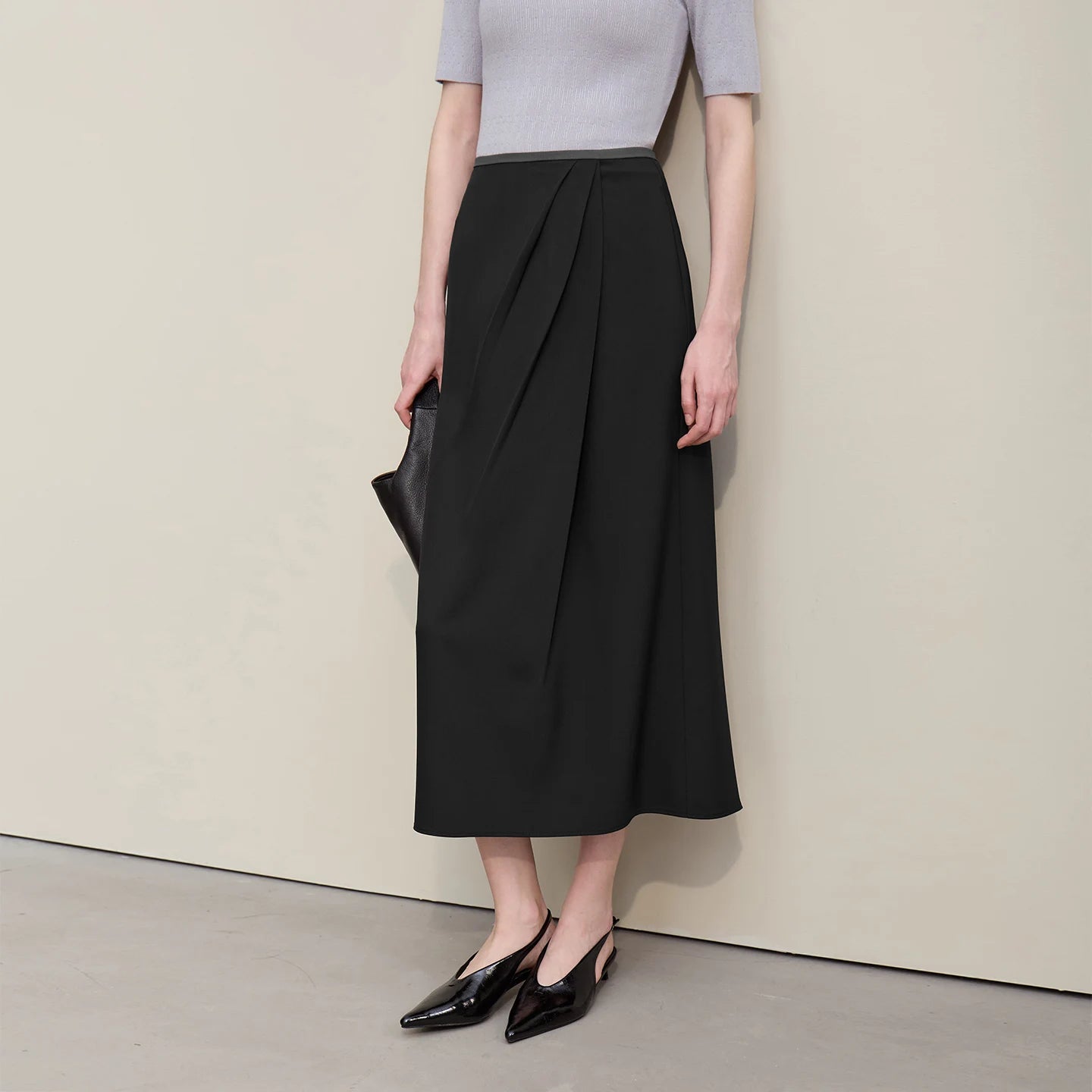 Women's Skirt 2026 Summer New Solid Color Wrinkle-Resistant Elegant Office Versatile Long Pleated Skirt For Women 12622145