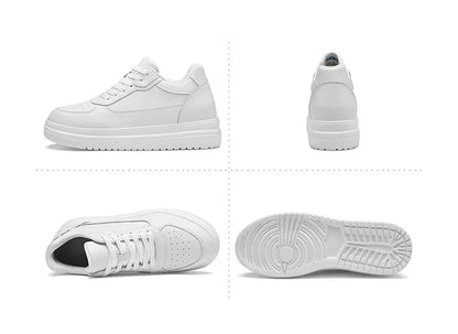 New Invisible Height-increasing Shoes for Men, 6CM-8CM-10CM Sports Shoes,White Leather Sports Shoes for Men,Enlarged Sizes 36-46