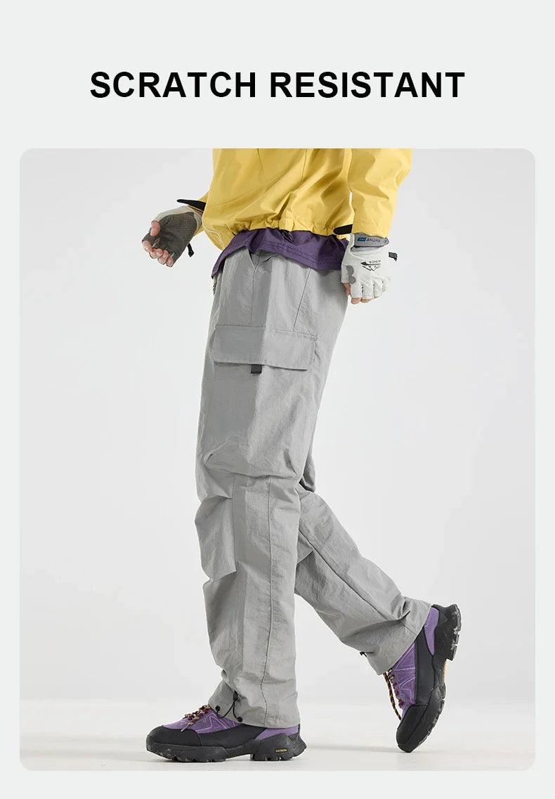 Men's Water-repellent Hiking Pants Scratch Resistance Fashion Cargo Pants Breathable Trousers Fishing Camping Pants