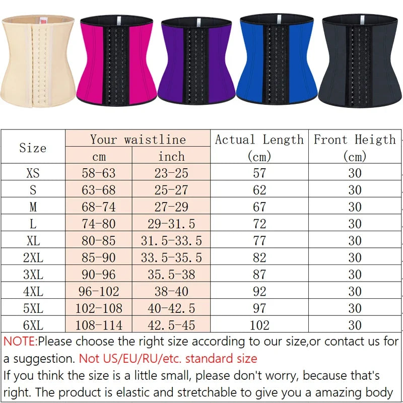 Fajas Colombians Latex Waist Trainer Cincher Long Torso Body Shapewear Women Slimming Belly Sheath Girdles Shaper 9 Steel Bones