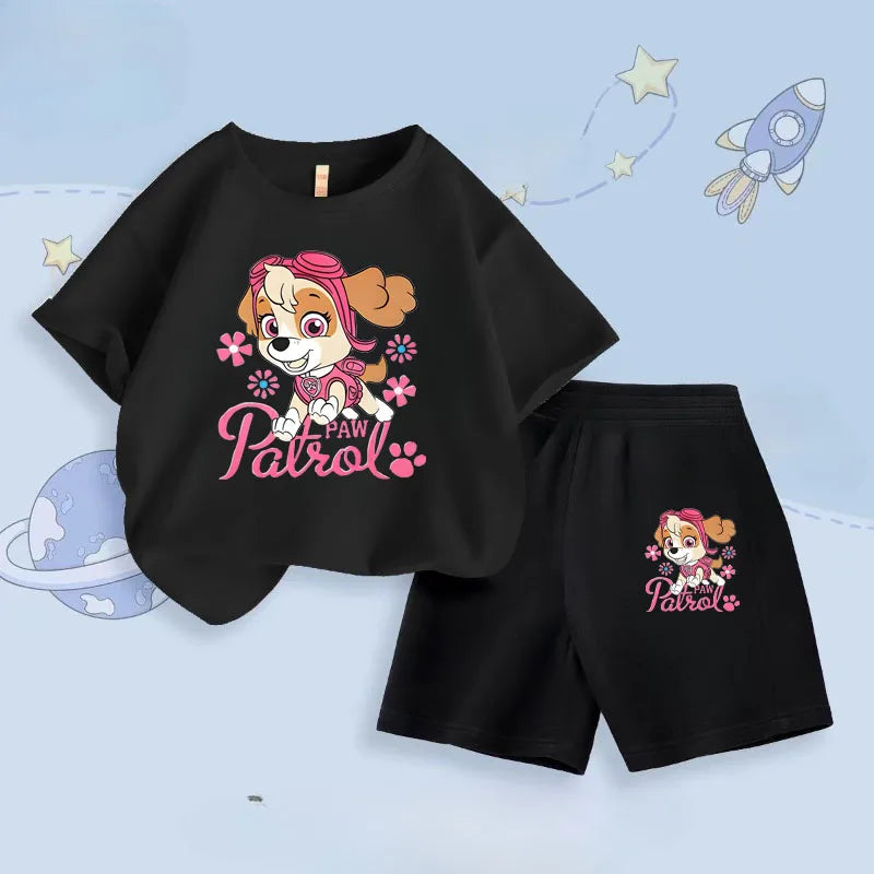 Summer New Children's Short Sleeve Clothing Sets Grils' T Shirt Shorts Two Piece Suit Kids Breathable Casual Outfits