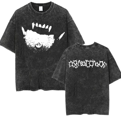 Retro Washed Playboi Carti I AM MUSIC Logo T Shirt Opium Ken Carson Narcissist Tour Antagonist Rap T-shirts Men's Oversized Tees