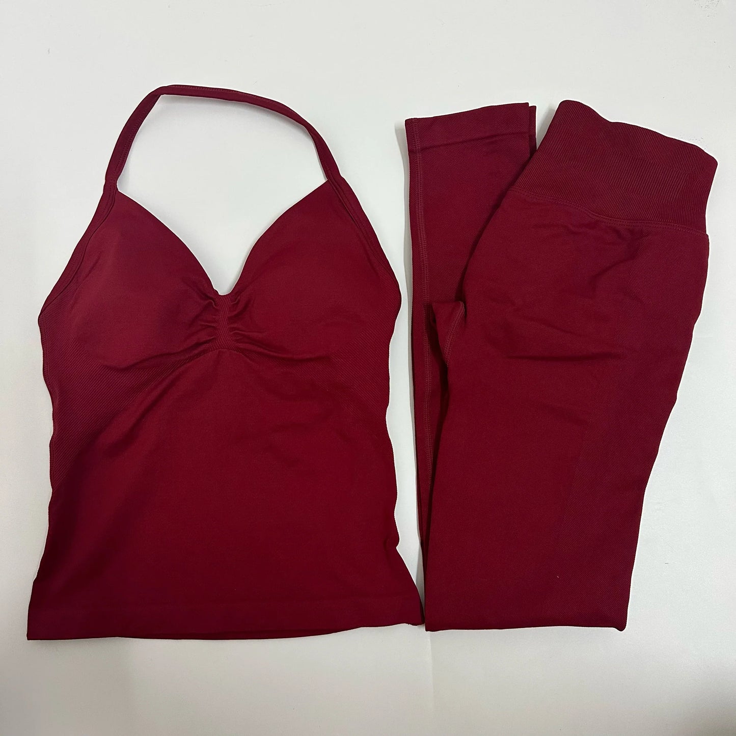 Yoga Leggings Set Women Backless Tank Tops High Waist Scrunch Gym Suit Fitness Clothes Outfit Workout Yoga Set
