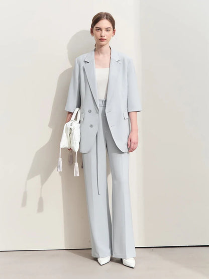 Minimalism 2024 Summer New Commuter Fashion Loose Blazer High Waist Casual Solid Pants Women's Clothes Separately 12442201