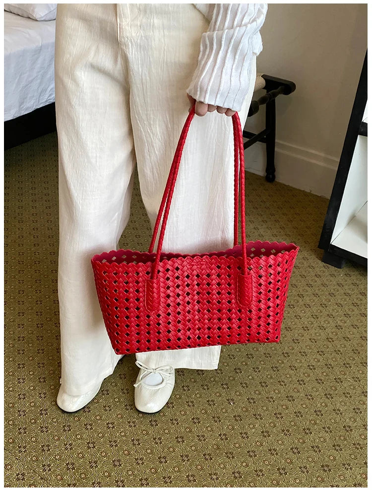 Fashion Woman Shoulder Bags for Women 2026 Brand Luxury Designer Bag Female Totes Purses Ladies Woven Shoulder Handbag Summer