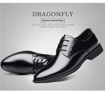 Men Height Increasing Shoes 6cm Inner Lift Black Formal Dress Shoes Lace Up Business Casual Elevator Shoes for Wedding Banquet