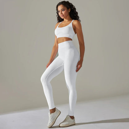 2 Pcs Women Yoga Set Sexy Seamless Sports Set Gym Fitness Bra Set Hip Push Up Leggings Set Workout Clothing Women Sportswear