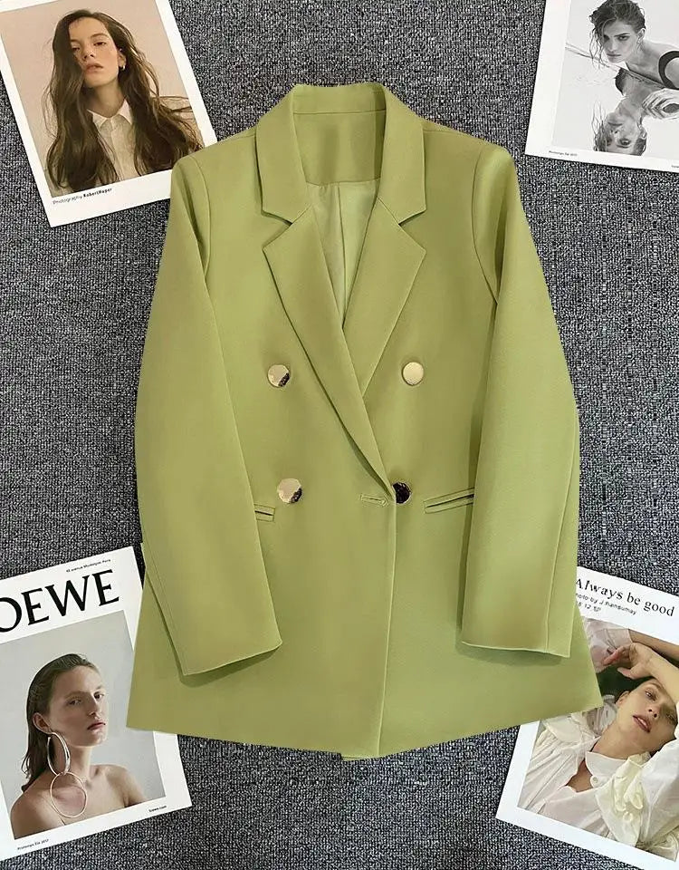 Women's Casual  Jaet Coat 22 Colors Small Suit Outerwear Long Sve Commute Sle Pure Color Spring Season