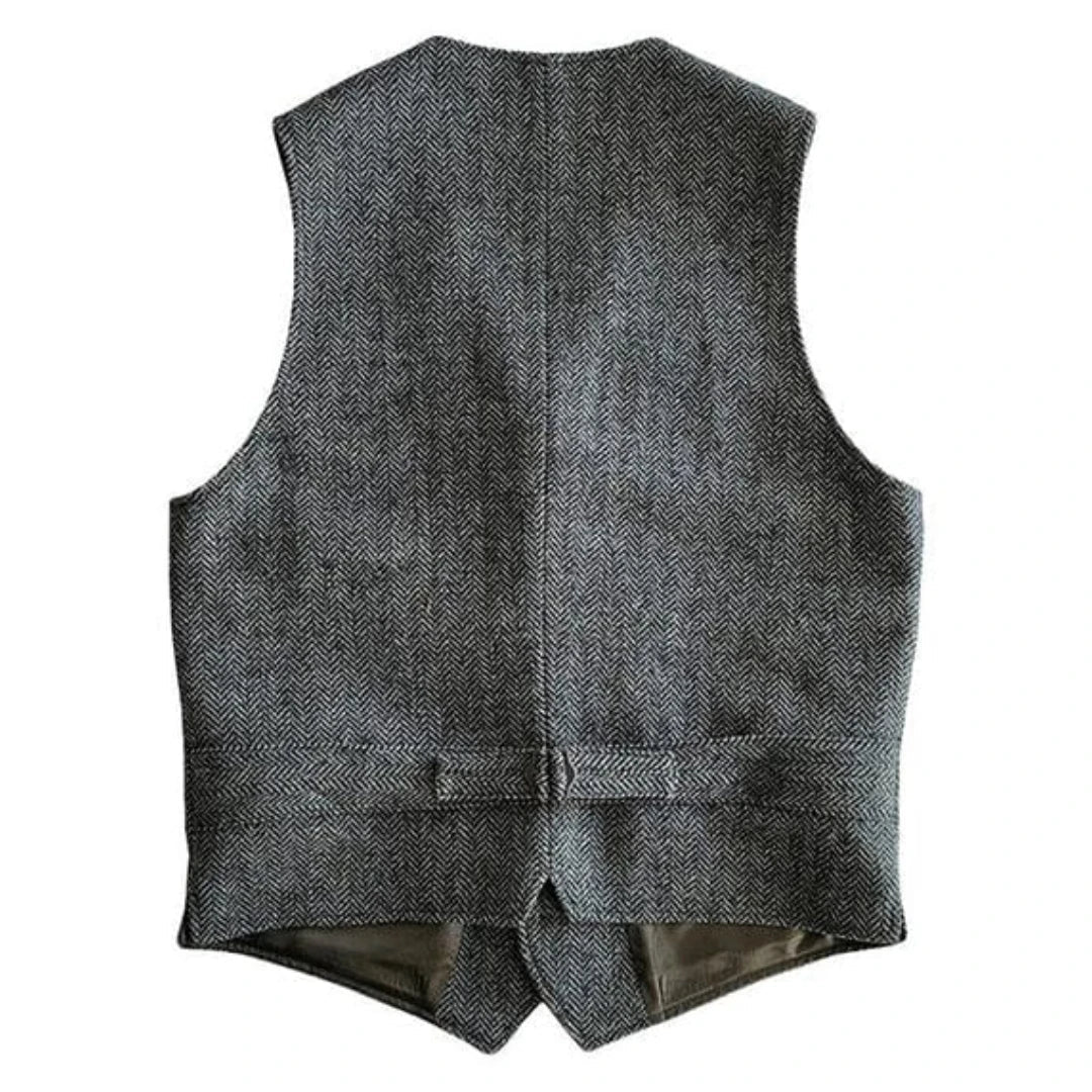 Men Vest Green Herringbone Single Button V Neck Waistcoat For Wedding Banquet Business Office Work Daily Casual Men Suit Vest