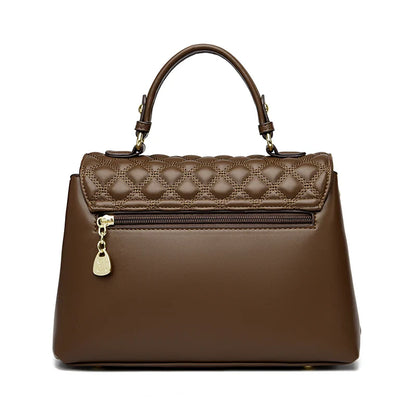 New Women's Soft Leather Shoulder Bags Multi-Layer Pockets Messenger Crossbody Bags Luxury Designer Female Handbags and Purses