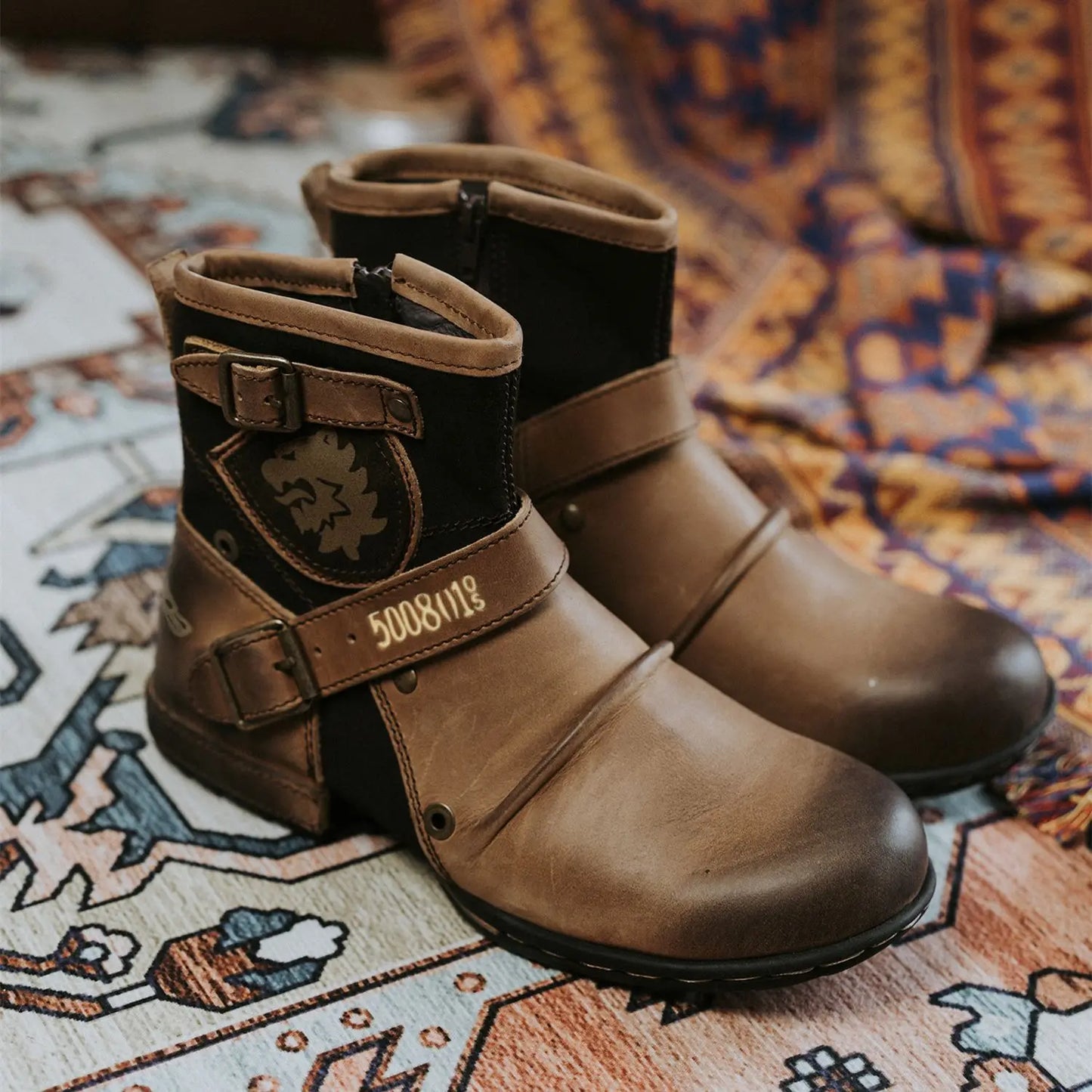 New Round Toe European and American Retro Men's Leather Boots Men's Shoes Men's Boots Plus Size 2023