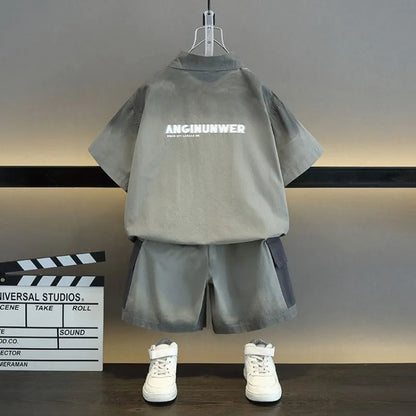Shirt Suit Boy Children's Clothing Junior Boys' Summer Clothes for Cotton Costumes Sets Kids Sweatshirt Top Bottom Set Outfit