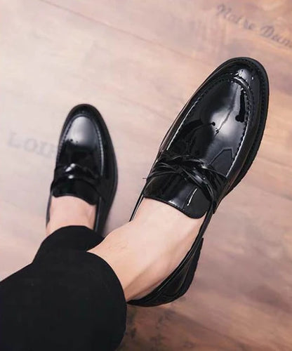 With Tassels Loafers Office Leather Shoes for Men Platform Thick Sole Pointed Toe Man Casual Shoe High Quality Fashion Elegant