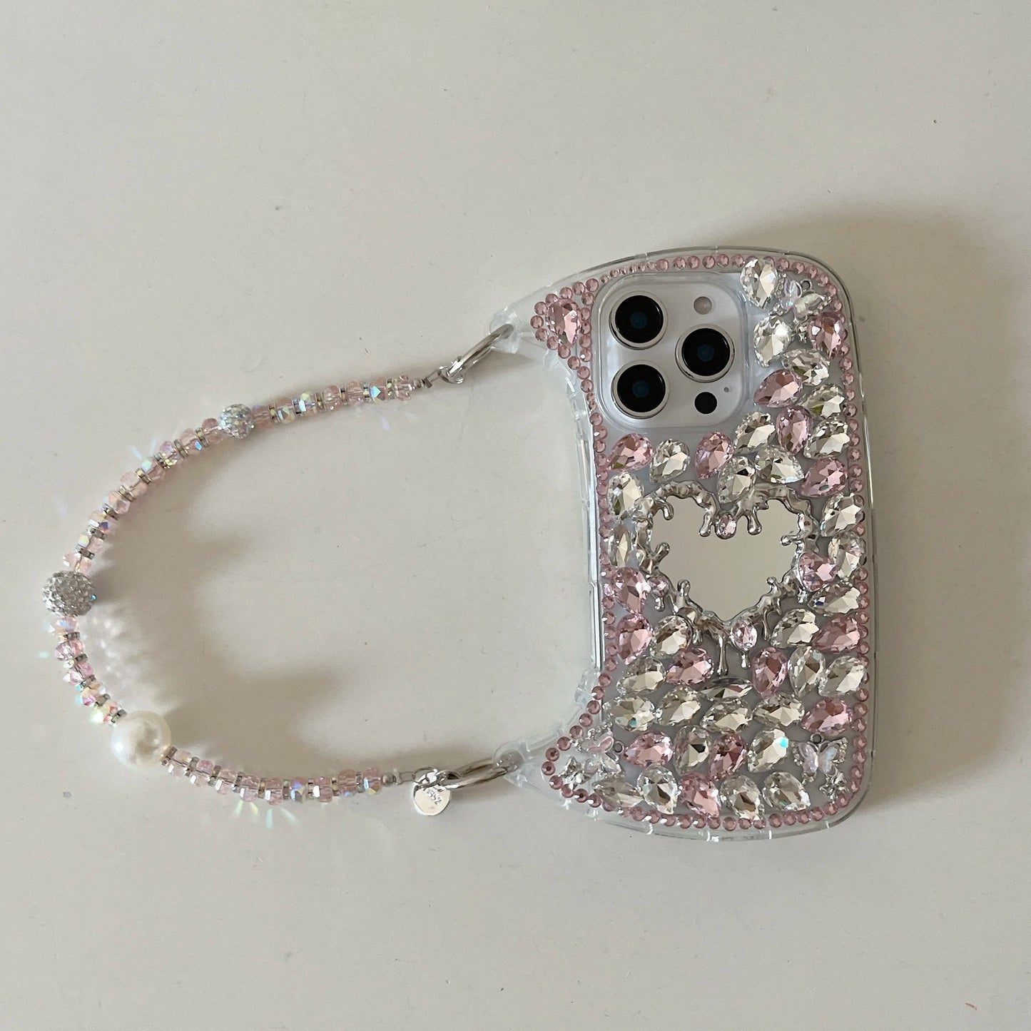 Luxury Bling Rhinestone Hand Bag with Mirror For iphone 17 pro max case 11 12 13 14 15 16 Pro Max Plus Phone Cases For 16 Pro