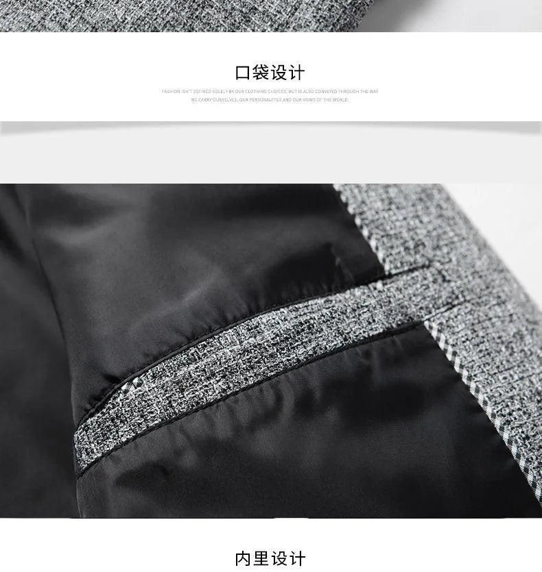 New Summer and Autumn Linen Thin Breathable and Sun-Protective Suit Jacket with Inner Lining, Slimming Middle-Aged Men's Suit