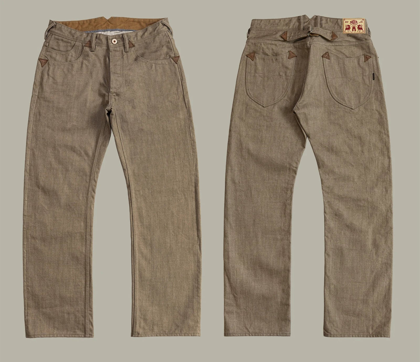 Dyed Jeans Loose Straight Heavy Selvedge Denim Pants Buckle Tooling Trousers 634