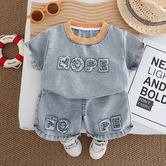 New Summer Baby Boys Clothes Suit Children Outfits Fashion Solid Shirt Shorts 2Pcs/Sets Toddler Casual Costume Kids Tracksuits