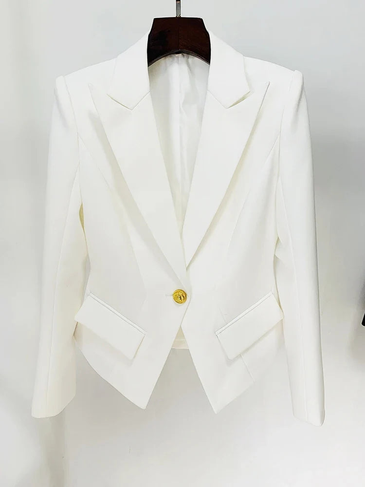 HIGH STREET Newest 2026 Designer Jacket Women's Slim Fitting Single Button Lapel Blazer