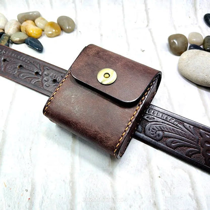 Multifunctional Key Holder Waist Bag Genuine Leather Car Key Case Folding Glasses Belt Pack Men Women 1652cg