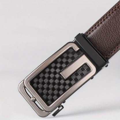 Versatile Men's Leather Belt With Micro Adjustable Feature, Ideal For Dressing Up Any Outfit, Great Gift Option For Any Occasion