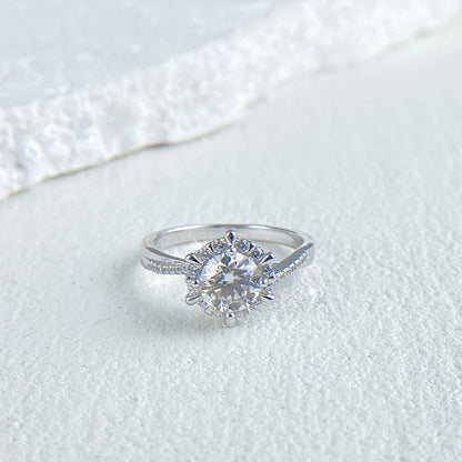 0.5/1CT Moissanite Diamond Rings Wedding Band for Women 925 Sterling Silver Plated 18k White Gold Promise Ring Certified