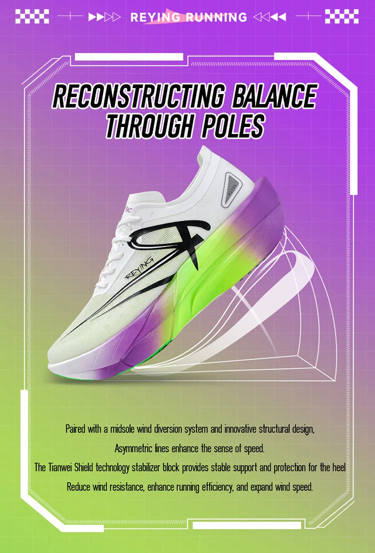 Marathon Full Length Carbon Plate Running Shoes Men Cushion Shock Absorbent Triple Rebound Outdoors Road Sports Shoes