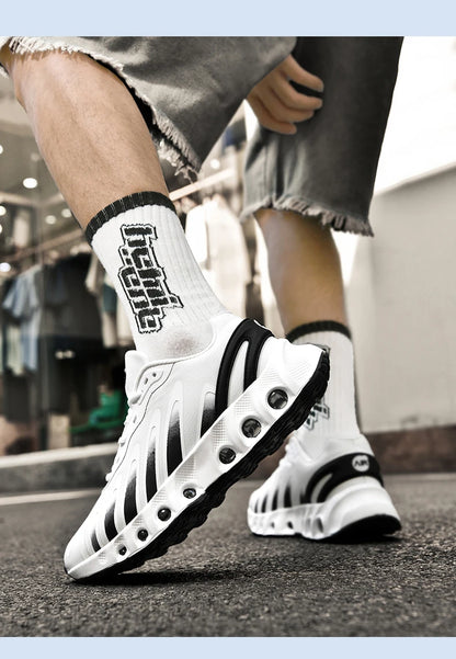 New Men's Sneakers PU Air Cushion Anti-Slip Shock Absorber Running Shoes Outdoor Lightweight and Breathable Mesh Running Shoes
