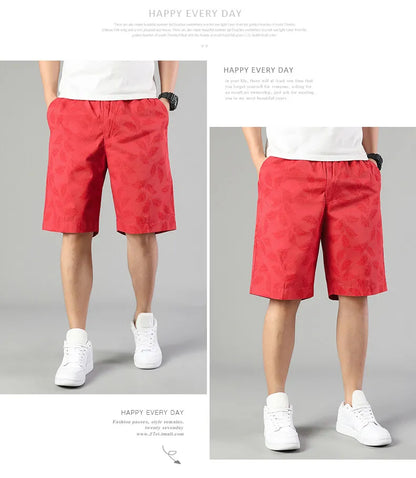 Men's Printed Casual Shorts Summer Light Weight Shorts Outdoor Sports Cool Breathable Beach Relaxed Fit Cotton Cargo Shorts