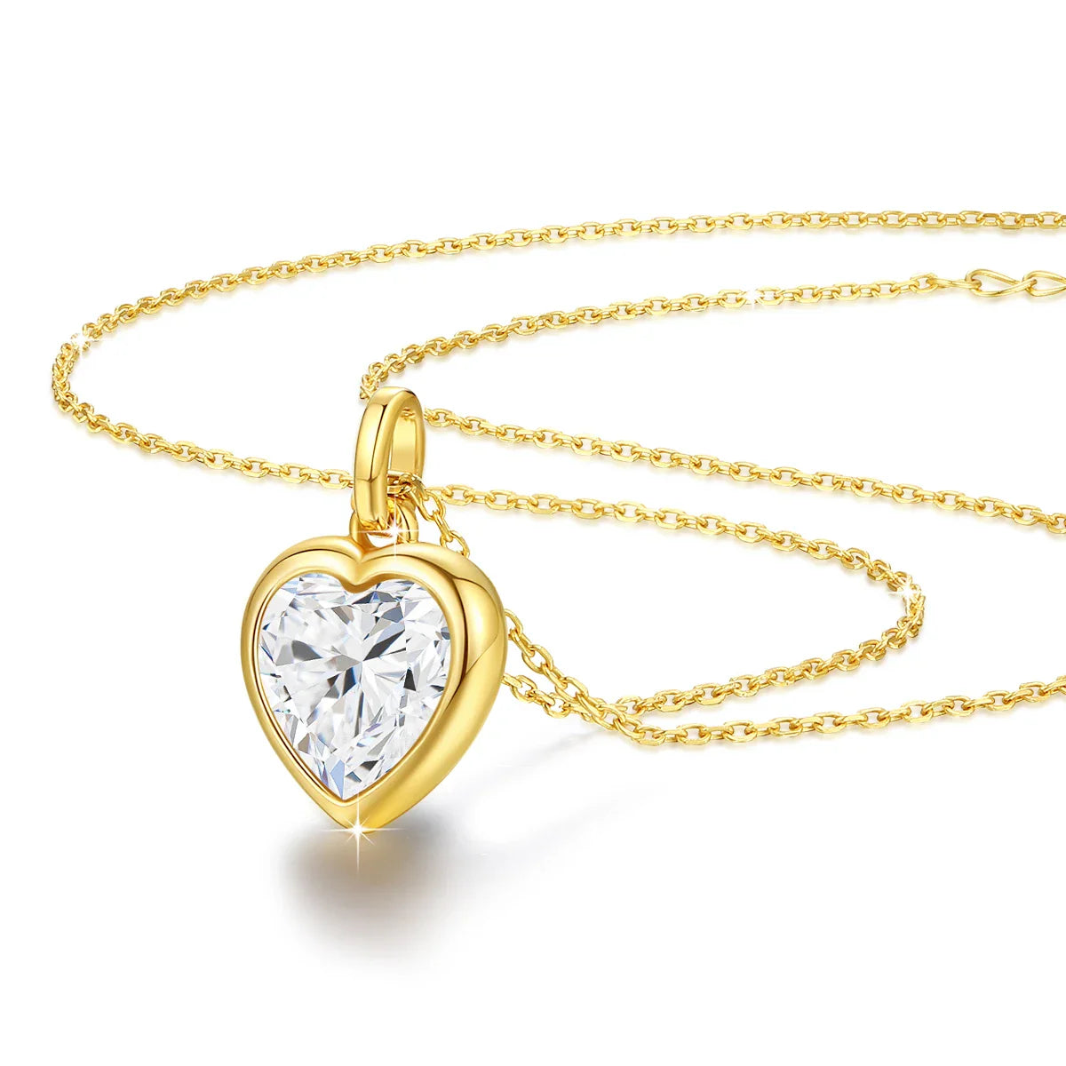 Simple Heart Cut Moissanite Pendant Necklace 14K Gold Women Eternity Love Anniversary Jewelry Wedding Gift 1/2 Carat