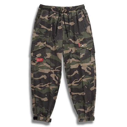 Big Size Men's Cargo Pant Elastic Waist Cotton Jogger Trouser Male Camouflage Loose Spring Pocket Extra Large Plus Baggy Hip Hop