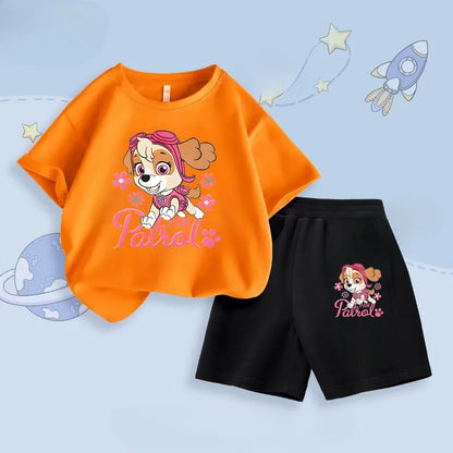 Summer New Children's Short Sleeve Clothing Sets Grils' T Shirt Shorts Two Piece Suit Kids Breathable Casual Outfits