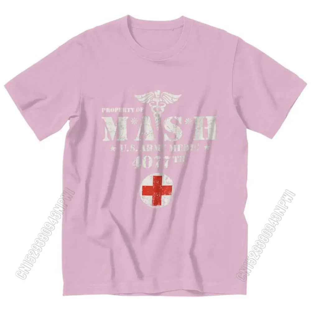 Vintage Mash Tv Show Men T Shirt 100% Cotton Tee Tshirts Summer T-Shirt Gift Women Unisex Clothes Novelty Design