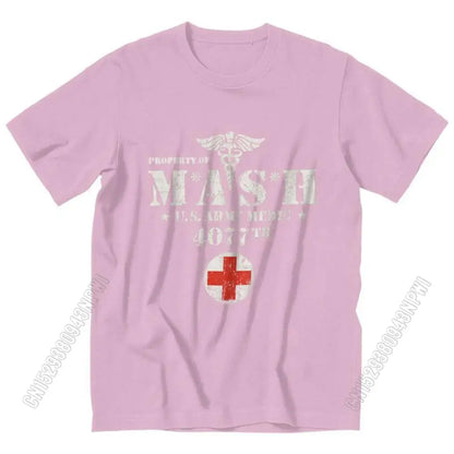 Vintage Mash Tv Show Men T Shirt 100% Cotton Tee Tshirts Summer T-Shirt Gift Women Unisex Clothes Novelty Design