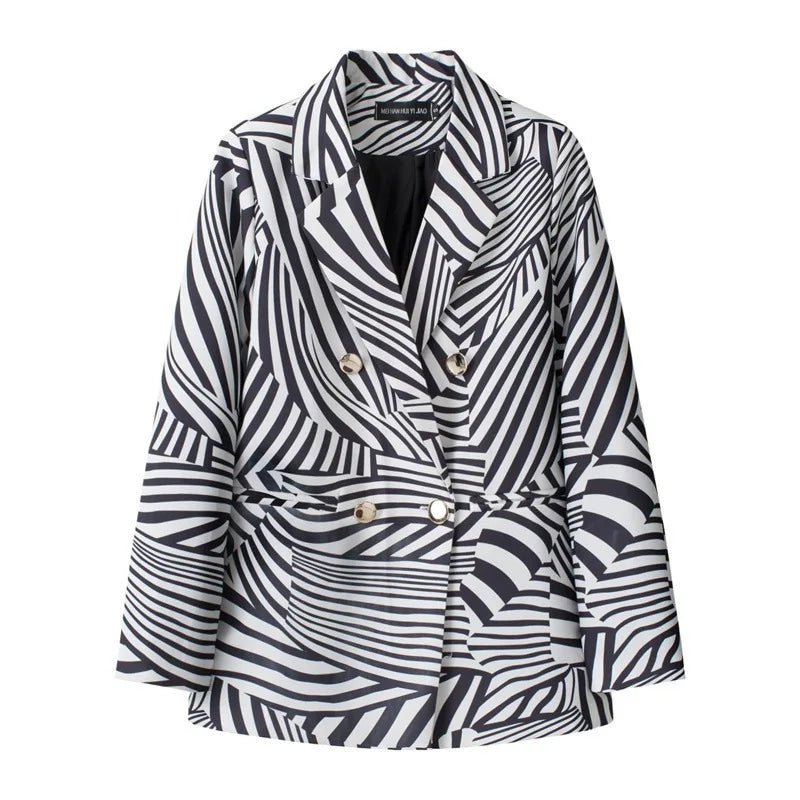 Casual Plaid Women's Suit Jacket Spring Autumn New Style Large Size Street Style Top Quality Polyester Commute Style Fashionable