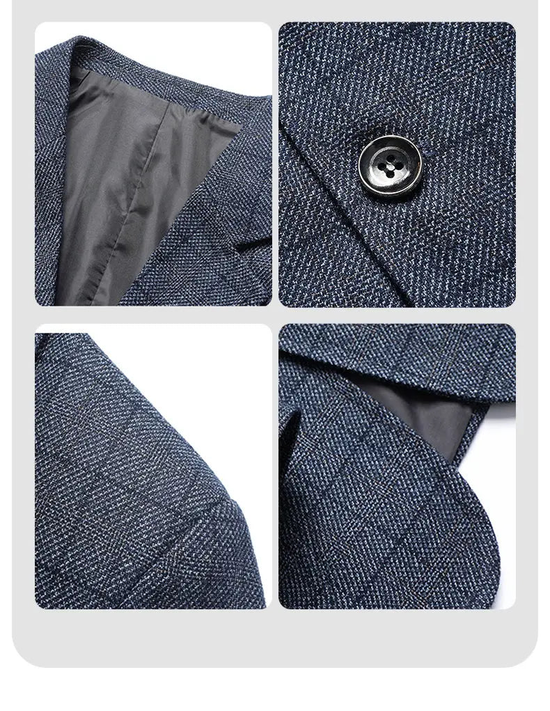 2025 Autumn Winter Woolen Suit Jacket for Men's Korean Slim Fit Casual Business Suit Jackets Social Office Blazers Men Clothing