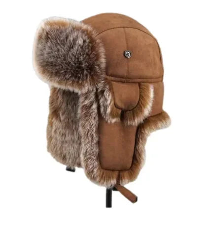 Winter Plush Bomber Hats for Women Men Imitation Faux Fur Russian Ushanka Cap Northeast Cap Unisex Warm Snow Bonnet Earflap Hats