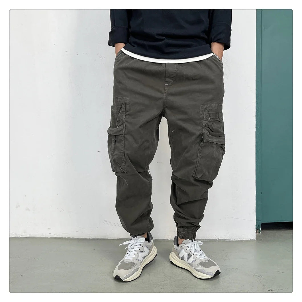 American Vintage Functional Cargo Pants Men Clothing High Quality Khaki Casual Jogging Pants Harajuku Tactical Joggers Trousers
