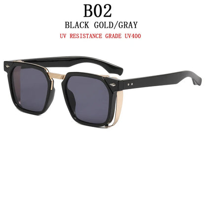 2023 Fashion Punk Sunglasses For Men Vintage Square Steampunk Glasses Luxury Sunglasses Women Trending Sonnenbrille Gafas De Sol