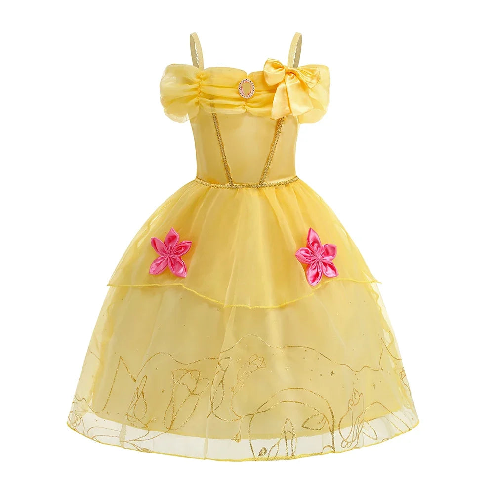 Girls Costume Sleeping Beauty Aurora Princess Party Rapunzel Halloween Snow White Cosplay Costume Kid Cinderella Dress up